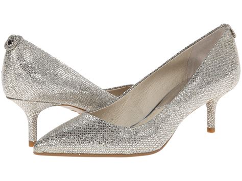 silver michael kors heels|Michael Kors silver kitten heels.